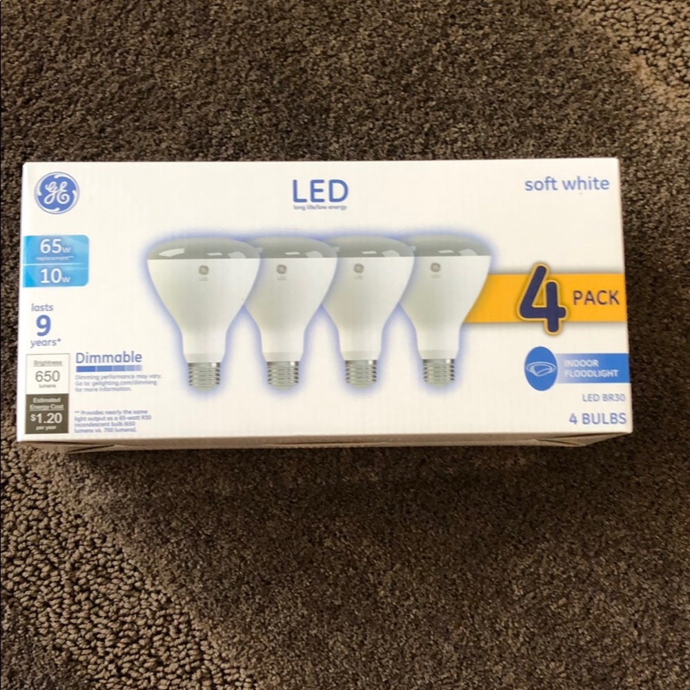 LED Soft White. 4 pack dimmable